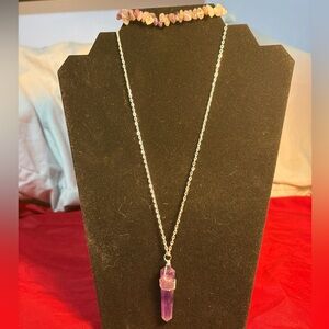 Amethyst necklace and bracelet set